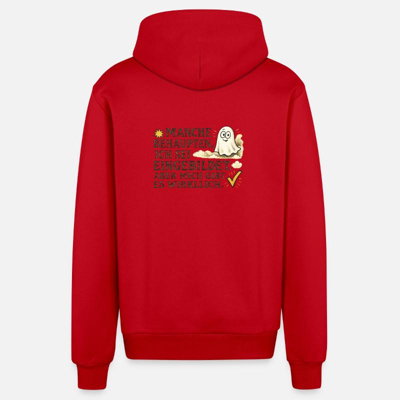 Manche behaupten, ich sei eingebildet - Organic Relaxed Kapuzenjacke Made in EU - Rot