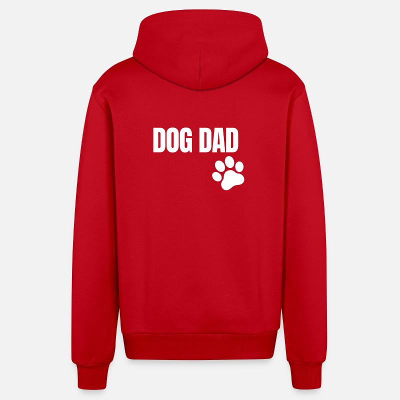 Dog Dad – Hunde Design - Veste à capuche bio décontractée fabriquée en UE - rouge
