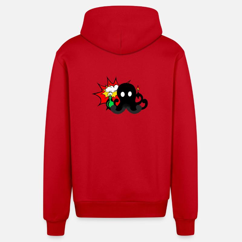 Explosion scientifique - Veste à capuche bio décontractée fabriquée en UE - rouge