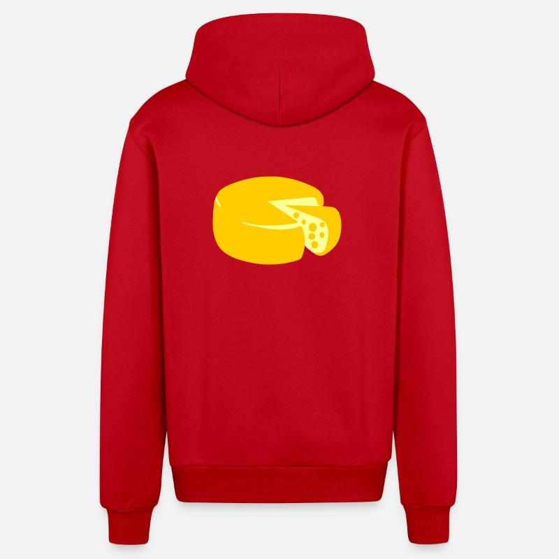 fromage jaune doré - Veste à capuche bio décontractée fabriquée en UE - rouge
