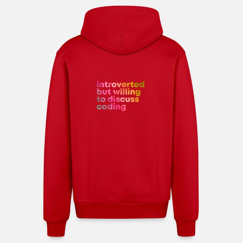 Coding Coding Coding - Organic Relaxed Hooded Jacket Made in EU - red