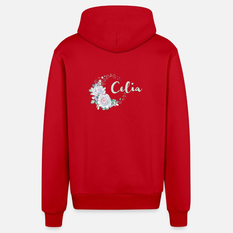 Pour Celia - Veste à capuche bio décontractée fabriquée en UE - rouge