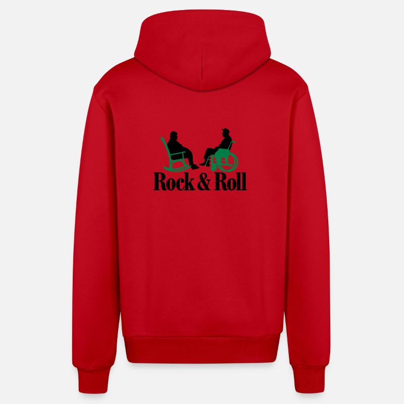 Rock n Roll 2clr New - Veste à capuche bio décontractée fabriquée en UE - rouge