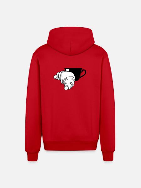 Croissant - Organic Relaxed Hooded Jacket Made in EU - red