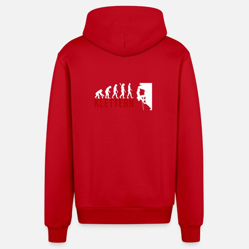 Ecolution Klettern - Organic Relaxed Kapuzenjacke Made in EU - Rot