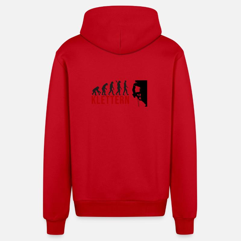 Ecolution Klettern - Organic Relaxed Kapuzenjacke Made in EU - Rot