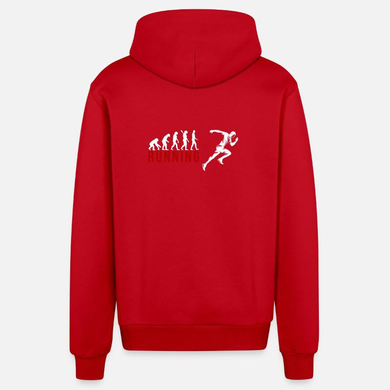 Evolution Running - Organic Relaxed Kapuzenjacke Made in EU - Rot