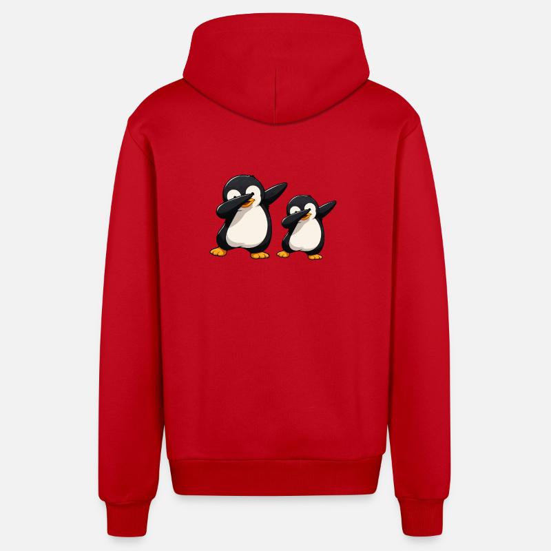 Penguin Dab Duo - Veste à capuche bio décontractée fabriquée en UE - rouge