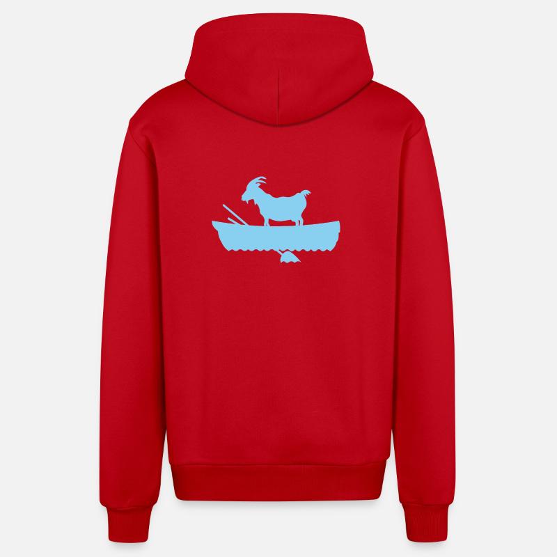 G.O.A.T. Chèvre dans le bateau - Veste à capuche bio décontractée fabriquée en UE - rouge
