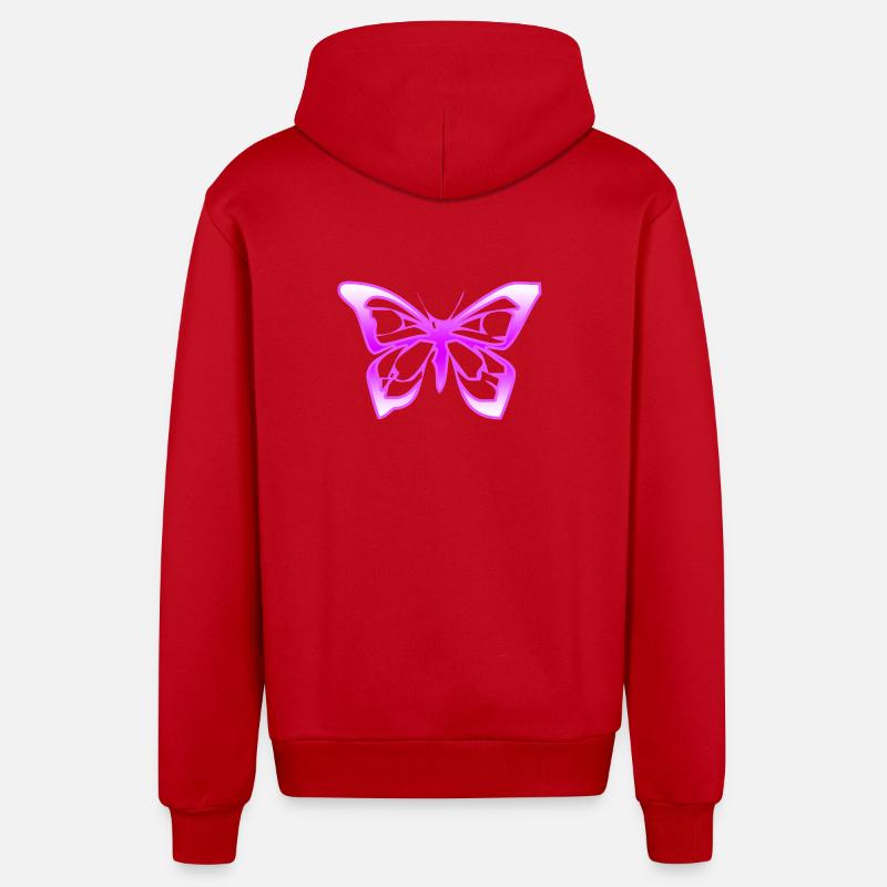 Papillon - Veste à capuche bio décontractée fabriquée en UE - rouge