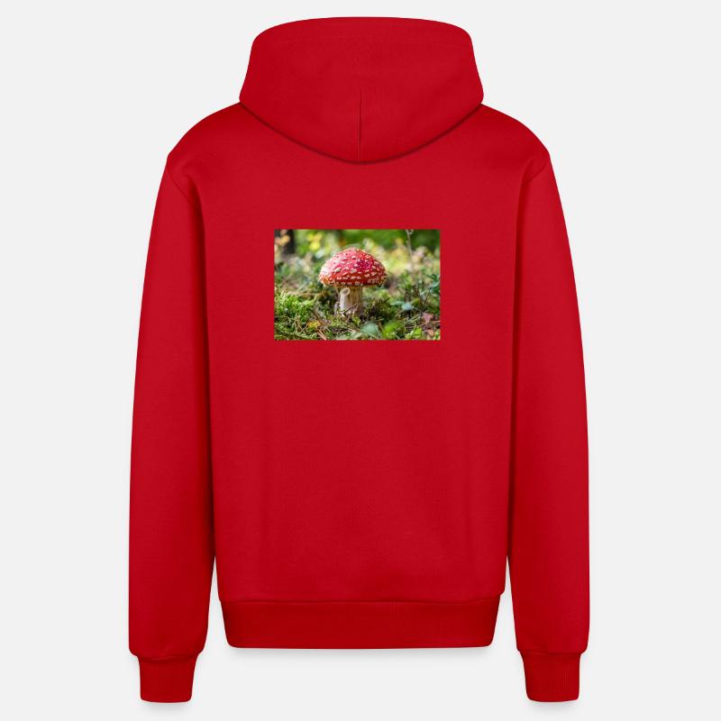 Toadstool - Organic Relaxed Hooded Jacket Made in EU - red