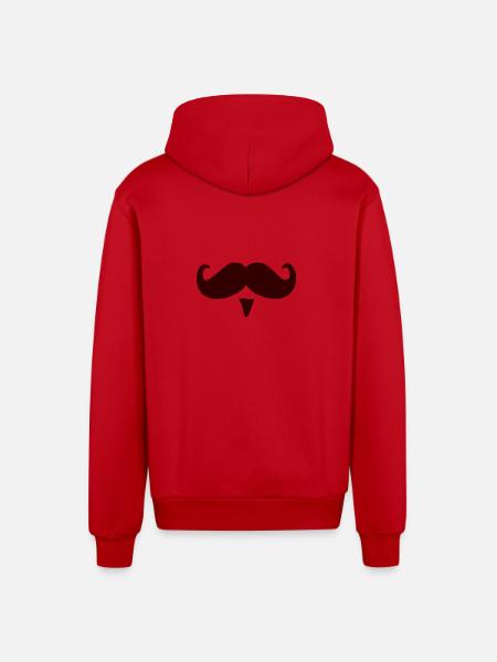 Schnurrbart Schnauz Oberlippenbart Geschenk - Organic Relaxed Kapuzenjacke Made in EU - Rot
