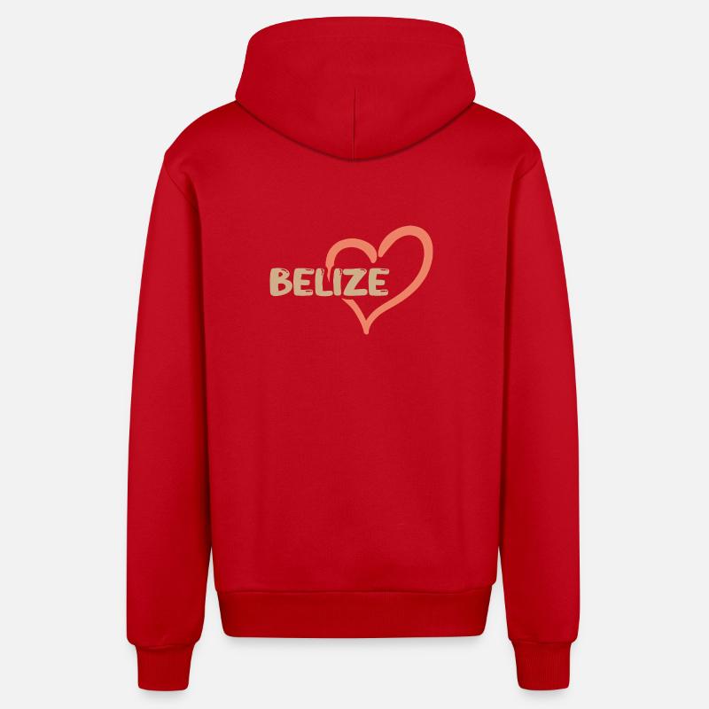 Belize sous le nom de Belize - Veste à capuche bio décontractée fabriquée en UE - rouge