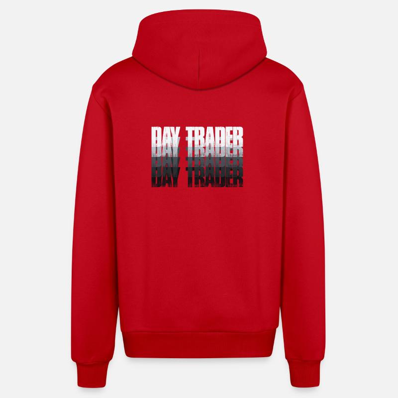 Day Trader Marché boursier Trader boursier - Veste à capuche bio décontractée fabriquée en UE - rouge