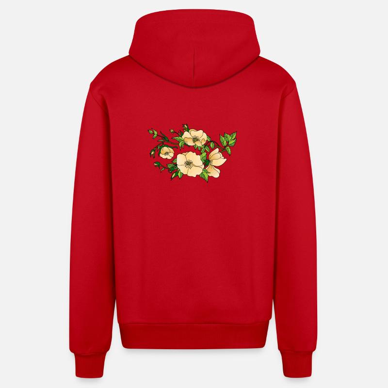 Fleur - Veste à capuche bio décontractée fabriquée en UE - rouge