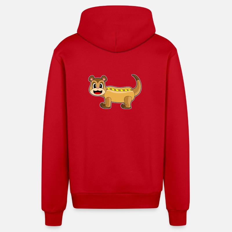 Hot-dog suricate - Veste à capuche bio décontractée fabriquée en UE - rouge