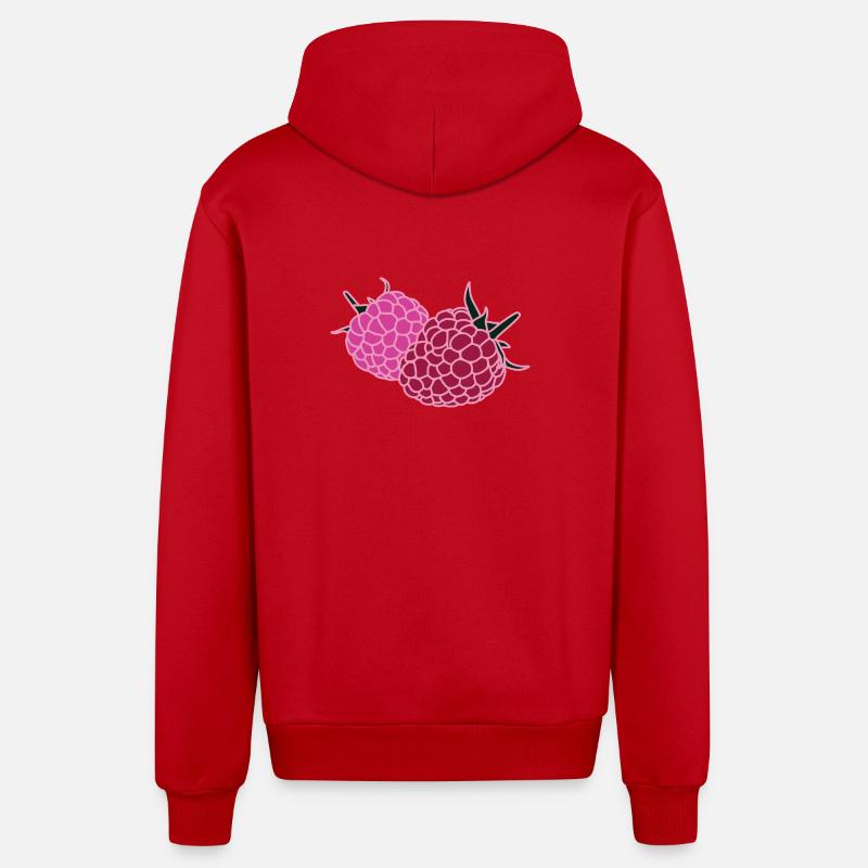Pop Art du Duo Framboise - Veste à capuche bio décontractée fabriquée en UE - rouge