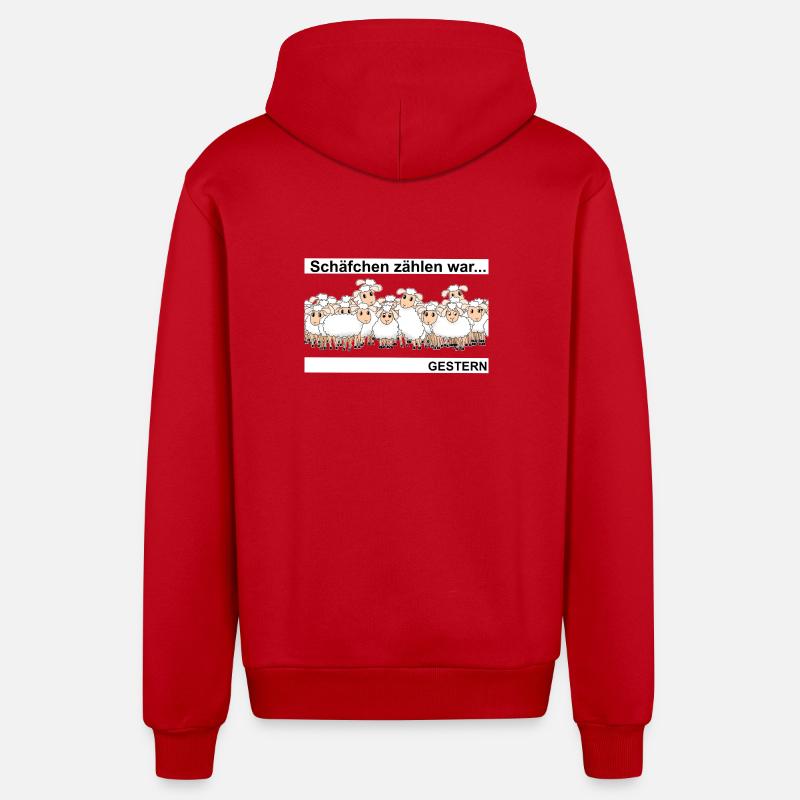 Schäfchen zählen - Organic Relaxed Kapuzenjacke Made in EU - Rot