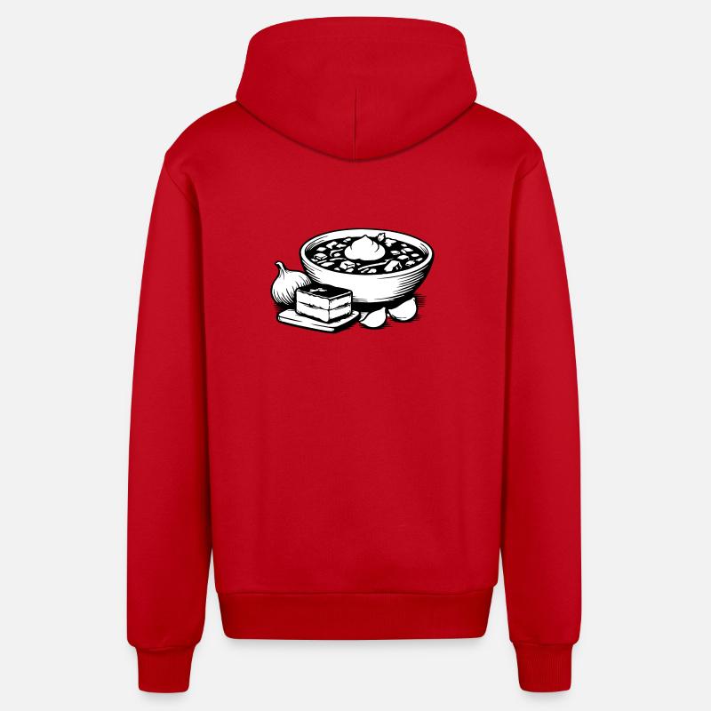 Bortsch - Veste à capuche bio décontractée fabriquée en UE - rouge