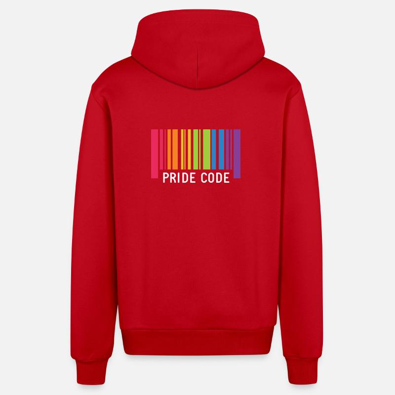 LGBT Pride Month - Pride Code - Organic Relaxed Hooded Jacket Made in EU - red