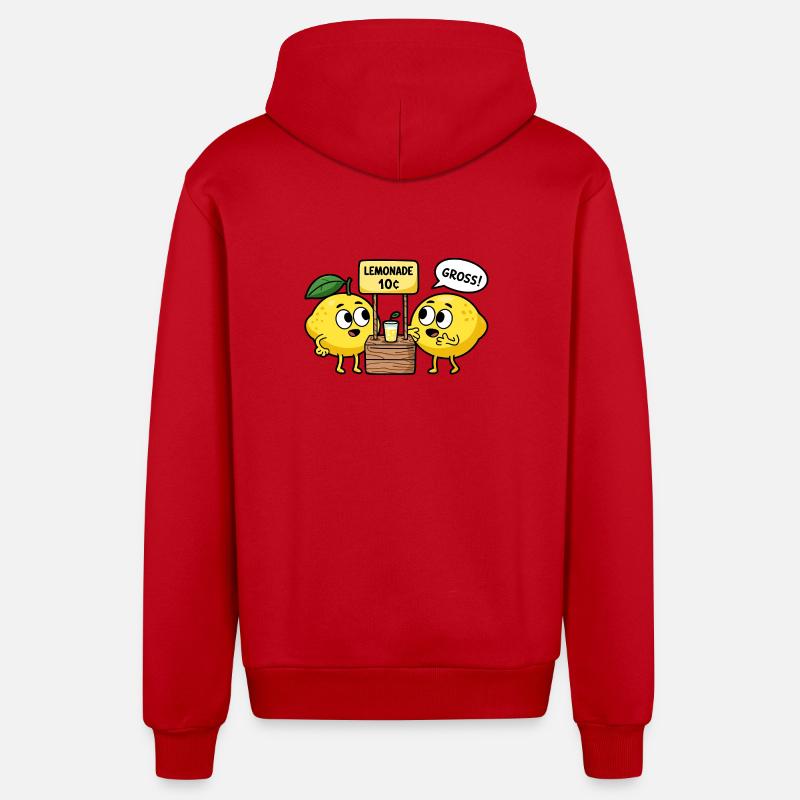 Lemon Comic – Limonade pour 10 cents - Veste à capuche bio décontractée fabriquée en UE - rouge