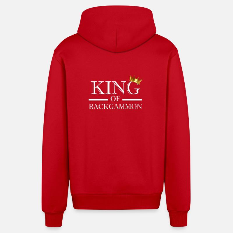 Roi Du Backgammon - Veste à capuche bio décontractée fabriquée en UE - rouge