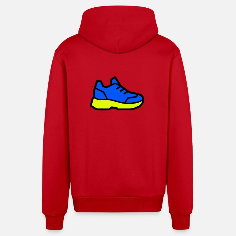 Moderner Laufschuh Sneaker - Organic Relaxed Kapuzenjacke Made in EU - Rot