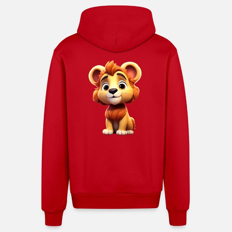 Leo mignon - Veste à capuche bio décontractée fabriquée en UE - rouge