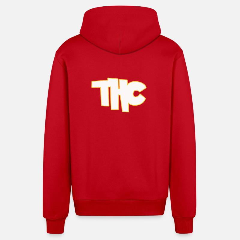 THC - Veste à capuche bio décontractée fabriquée en UE - rouge