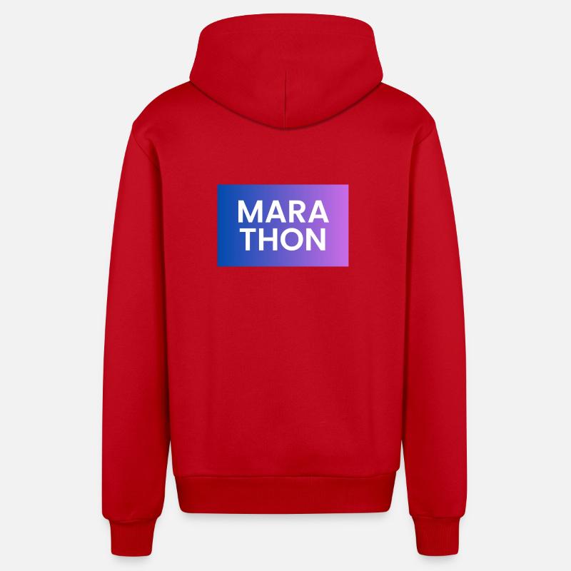 Conception de chemise dégradée Marathon - Veste à capuche bio décontractée fabriquée en UE - rouge