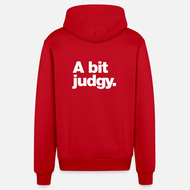 Un peu de jugement - Veste à capuche bio décontractée fabriquée en UE - rouge