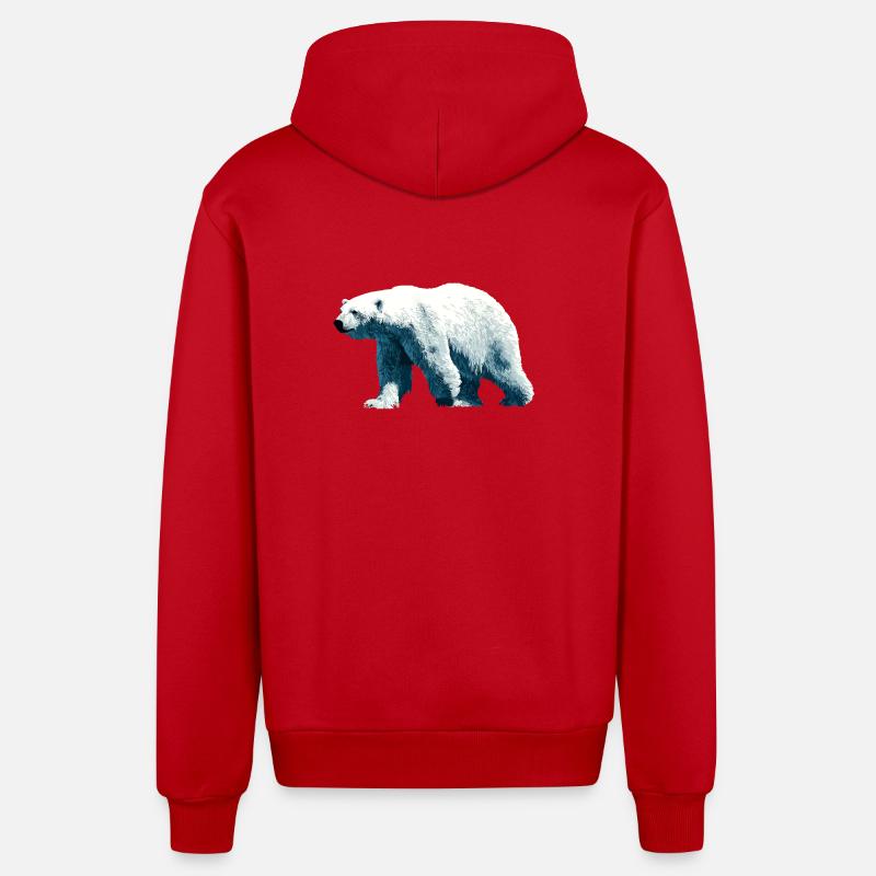 Ours polaire Ours polaire - Veste à capuche bio décontractée fabriquée en UE - rouge