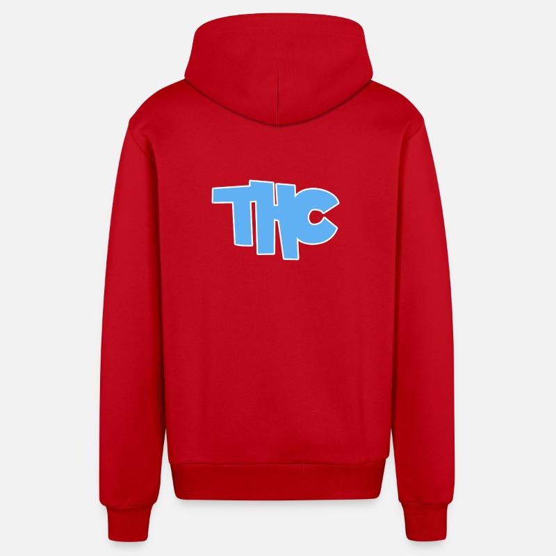 THC - Veste à capuche bio décontractée fabriquée en UE - rouge