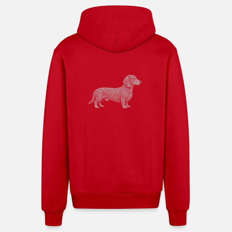 Teckel - Veste à capuche bio décontractée fabriquée en UE - rouge