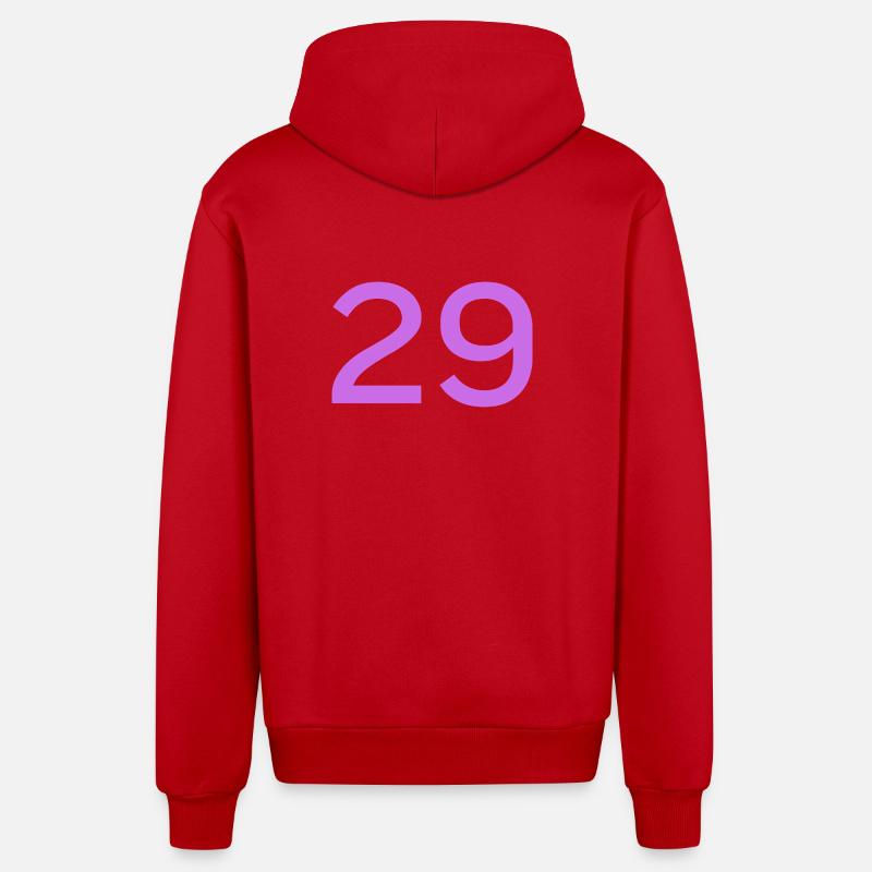 29 - Veste à capuche bio décontractée fabriquée en UE - rouge