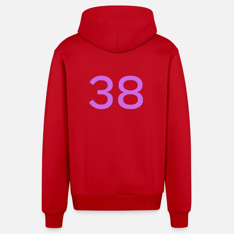 38 - Veste à capuche bio décontractée fabriquée en UE - rouge