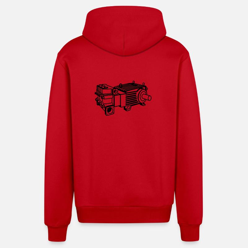 p80 - Veste à capuche bio décontractée fabriquée en UE - rouge
