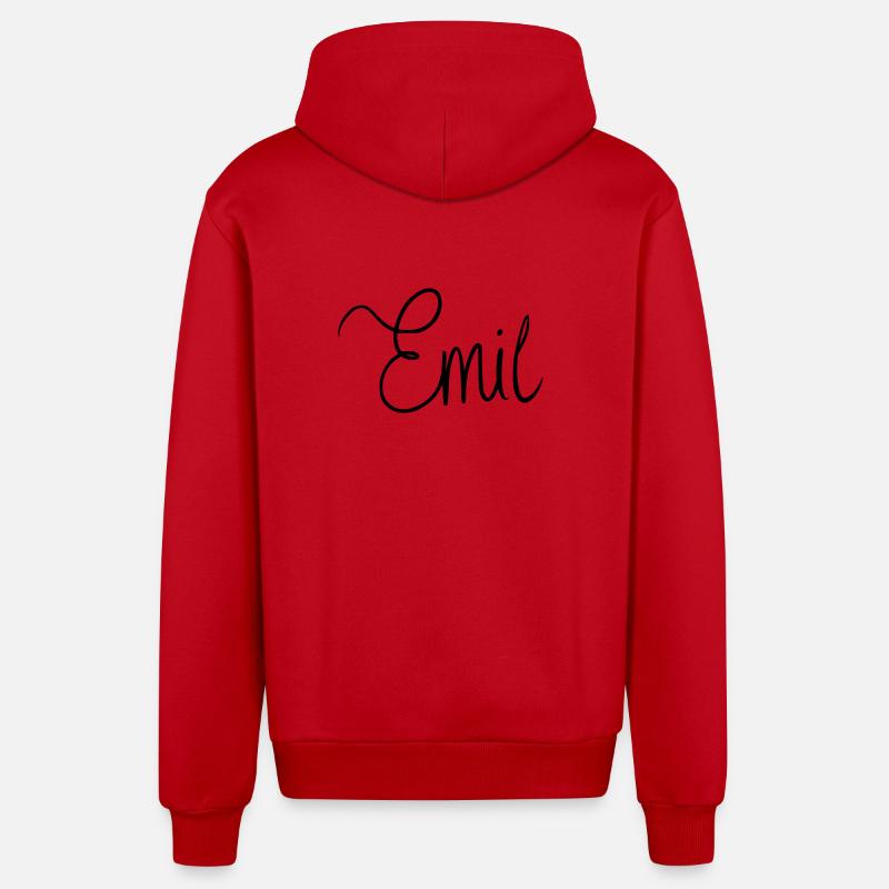 Emil - Veste à capuche bio décontractée fabriquée en UE - rouge