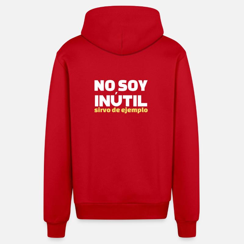 No Soy Inutil Servo de Ejemplo - Organic Relaxed Kapuzenjacke Made in EU - Rot