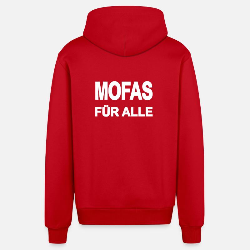 Mobylette - Veste à capuche bio décontractée fabriquée en UE - rouge