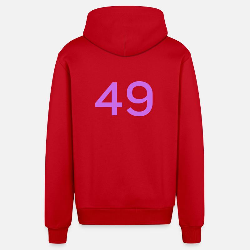 49 - Veste à capuche bio décontractée fabriquée en UE - rouge