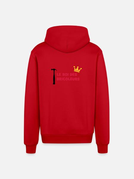The King of Handymen - Organic Relaxed Hooded Jacket Made in EU - red