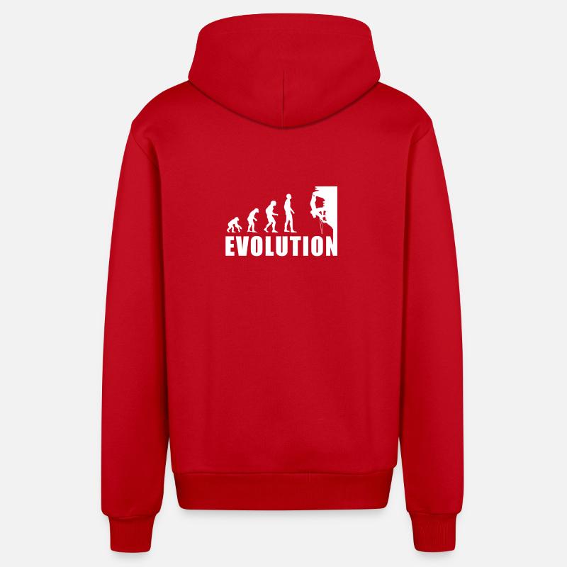 EVOLUTION Escalade Alpinisme Escalade Cadeau - Veste à capuche bio décontractée fabriquée en UE - rouge