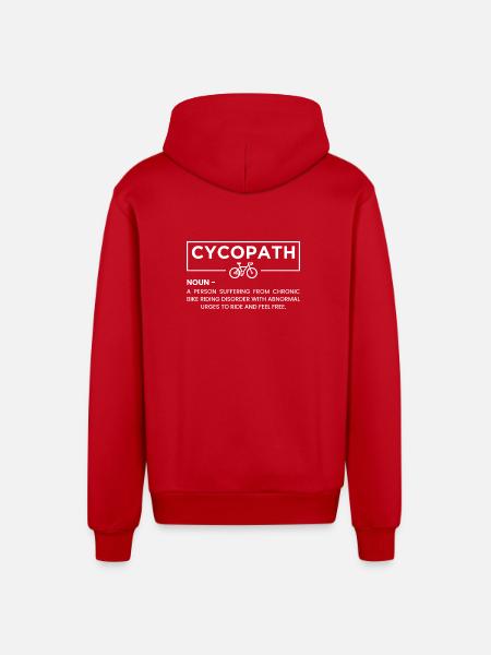 Cyclopath Ride Free Tee - Organic Relaxed Hooded Jacket Made in EU - red