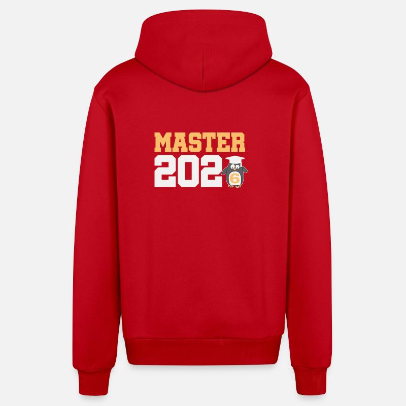 Master 2026 Diplôme - Veste à capuche bio décontractée fabriquée en UE - rouge