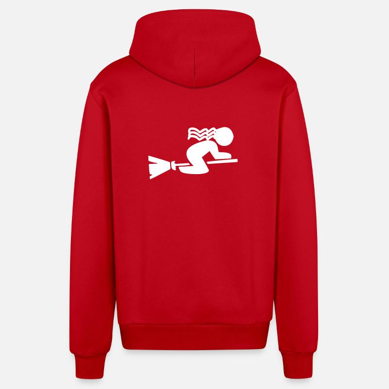 Une jeune sorcière - Veste à capuche bio décontractée fabriquée en UE - rouge