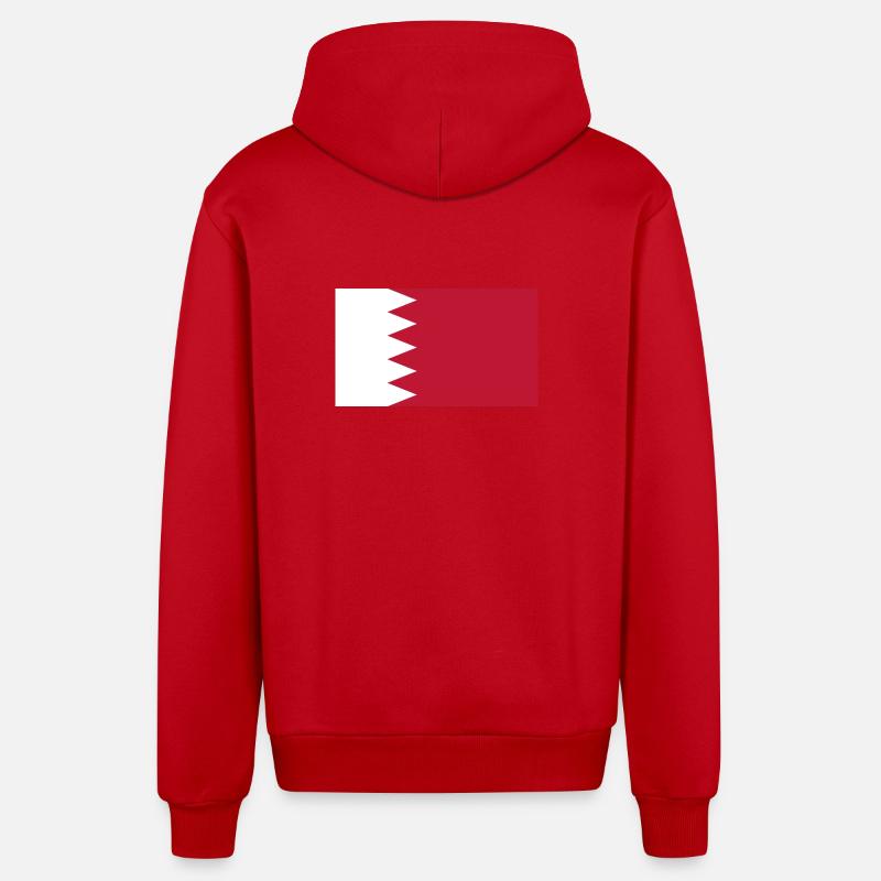 Drapeau du Qatar - Veste à capuche bio décontractée fabriquée en UE - rouge