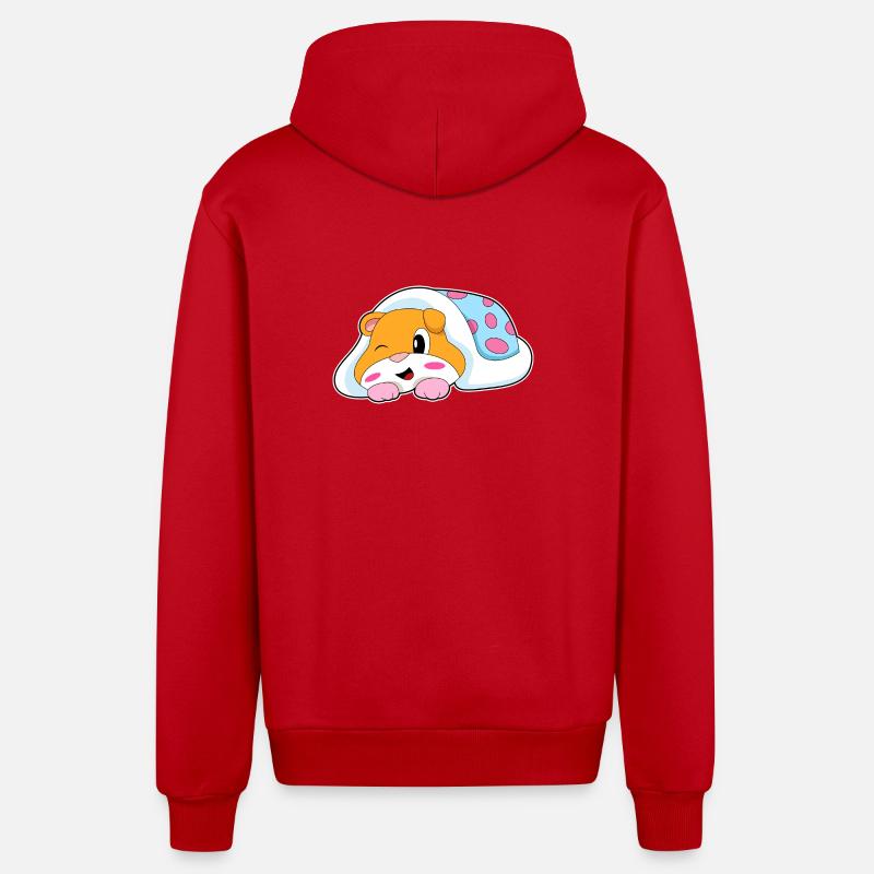 Couverture de couchage de hamster - Veste à capuche bio décontractée fabriquée en UE - rouge