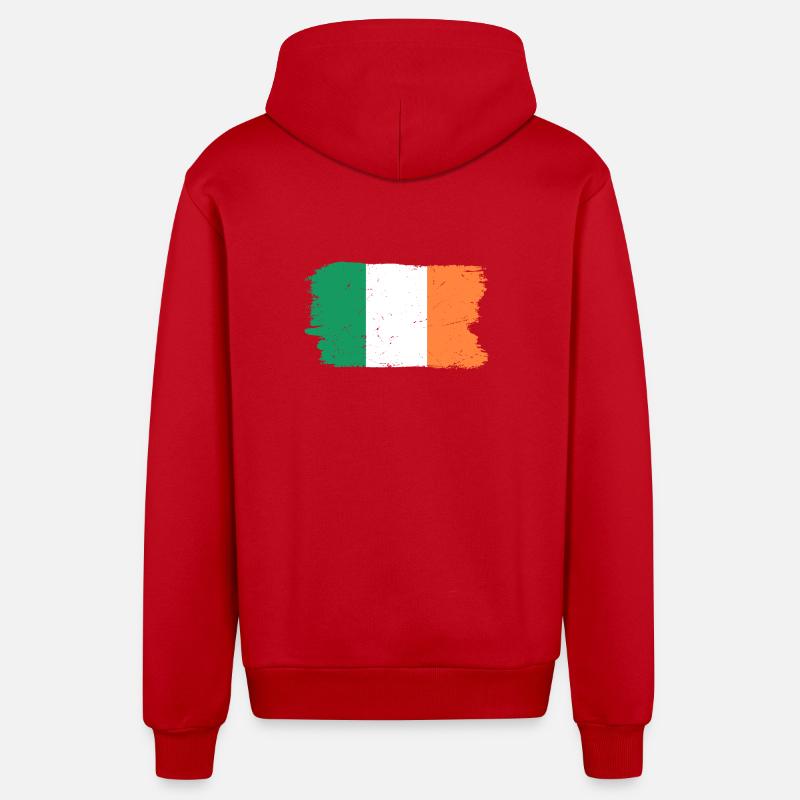Drapeau néerlandais coups de pinceau - Veste à capuche bio décontractée fabriquée en UE - rouge