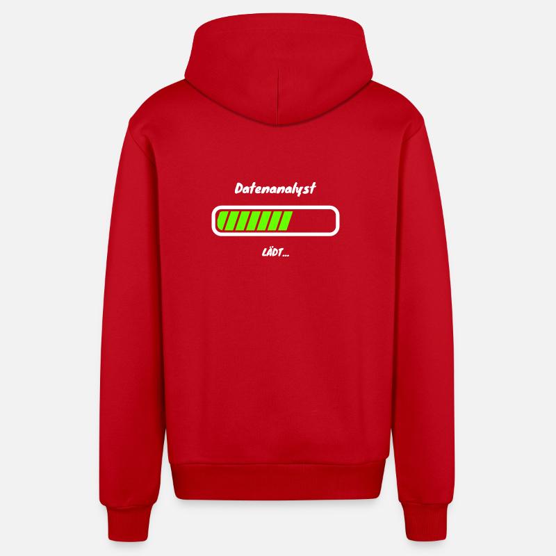 Datenanalyst Loading Data Analyst Statistik - Organic Relaxed Kapuzenjacke Made in EU - Rot